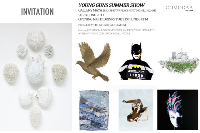 comodaa summer show invite, jane fontane, young australian artist, london show