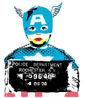 It's hard to be your hero, Screen Print artwork, jane fontane, fontaine, young australian artist, captain america suit, superhero