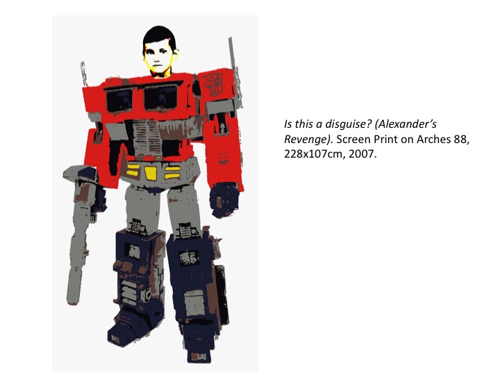 janefontane, jane fontane, fontaine, young Australian artist, Sydney, newtown paddington, pop art, superhero, comic book art, transformers optimus prime, college of fine arts, COFA, chances we take, screen print, alexanders revenge, this was no disguise