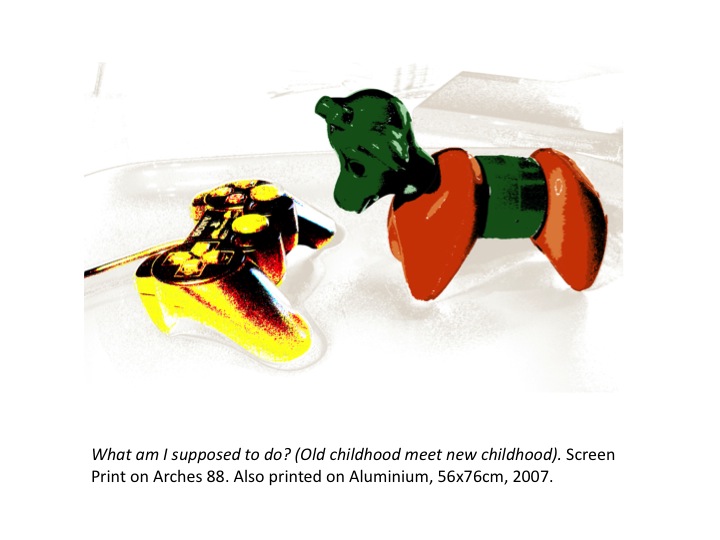 janefontane, jane fontane, young Australian artist, Sydney, newtown paddington, pop art, kudos gallery, college of fine arts, COFA, screen print, vintage 1980s eighties, playstation game console, joystick, retro toys