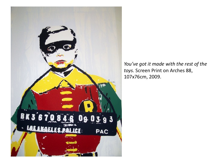 janefontane, jane fontane, young Australian artist, Sydney, newtown paddington, pop art, superhero, art gallery, superman batman robin, captain America, flash, wolverine, spiderman, comic book art, kudos gallery, college of fine arts, COFA, chances we take, screen print, London boys