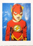 janefontane, jane fontane, young Australian artist, Sydney, newtown paddington, pop art, superhero, art gallery, superman batman robin, captain America, flash, spiderman, comic book art, kudos gallery, college of fine arts, COFA, chances we take, screenprint, child dress-ups, dressing up fantasy