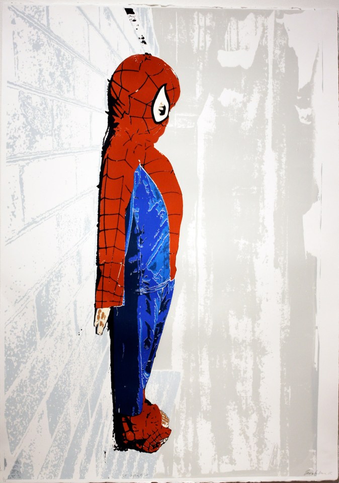 janefontane, jane fontane, young Australian artist, Sydney, newtown paddington, pop art, superhero, art gallery, superman batman robin, captain America, flash, spiderman, comic book art, kudos gallery, college of fine arts, COFA, chances we take, screenprint, child dress-ups, dressing up fantasy